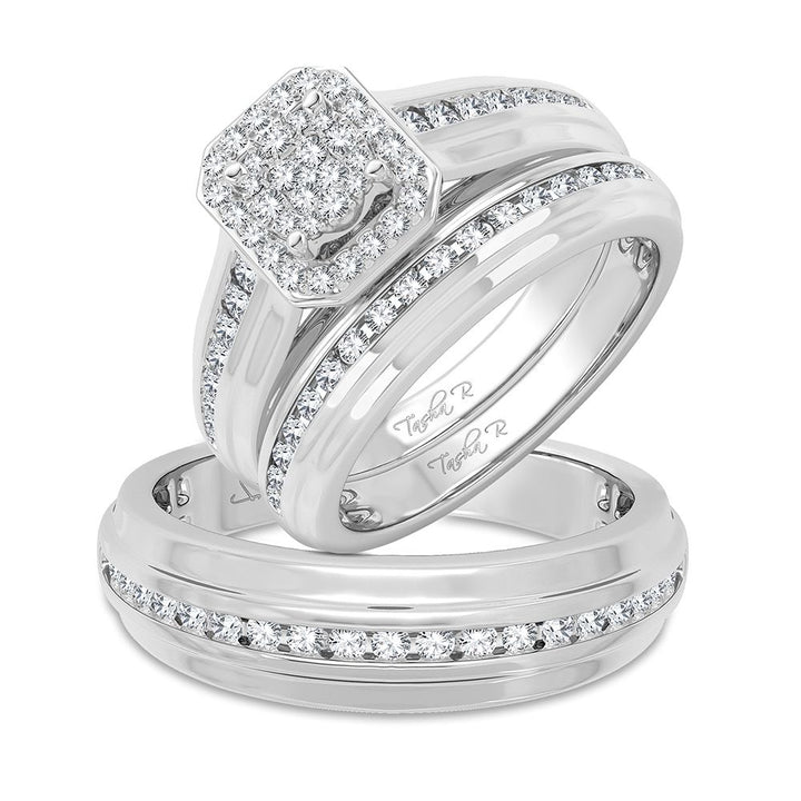 Sparkling Lab Diamond Trio in 14k White Gold