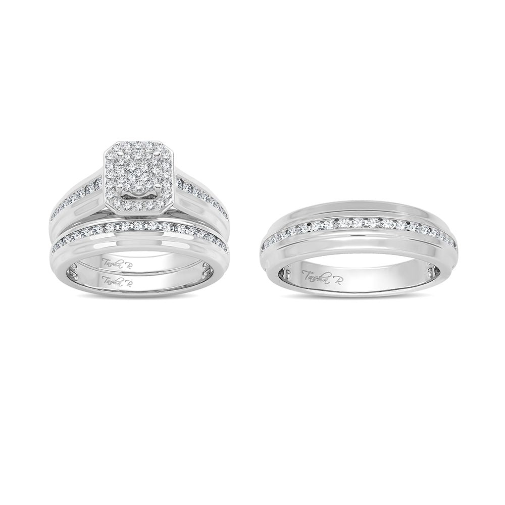 Sparkling Lab Diamond Trio in 14k White Gold