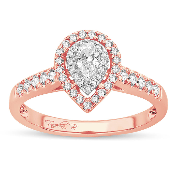 Romantic 14k Rose Gold Lab Diamond Engagement Ring (0.51CT)