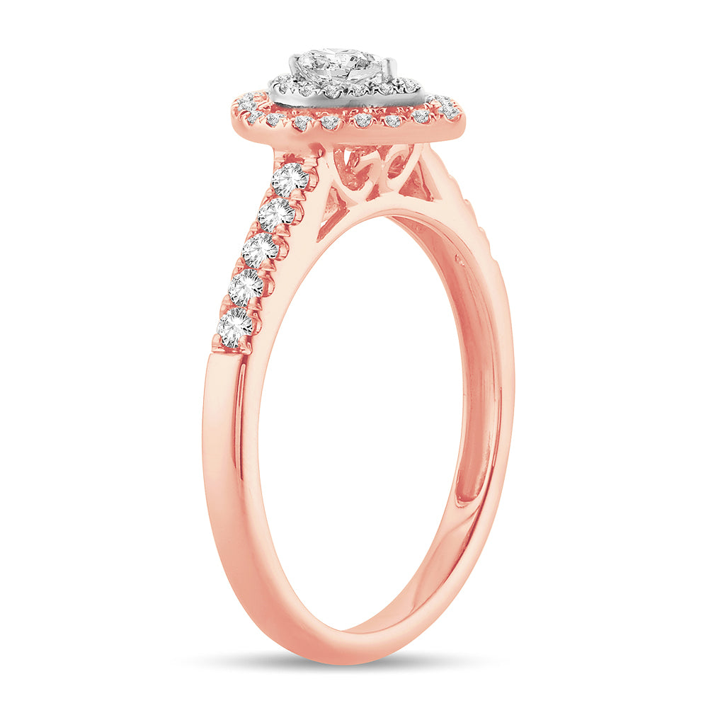Romantic 14k Rose Gold Lab Diamond Engagement Ring (0.51CT)