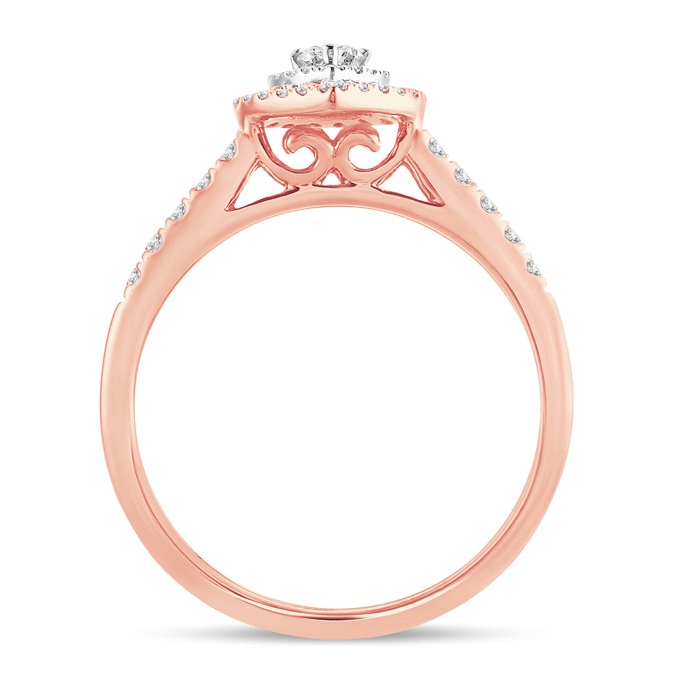 Romantic 14k Rose Gold Lab Diamond Engagement Ring (0.51CT)