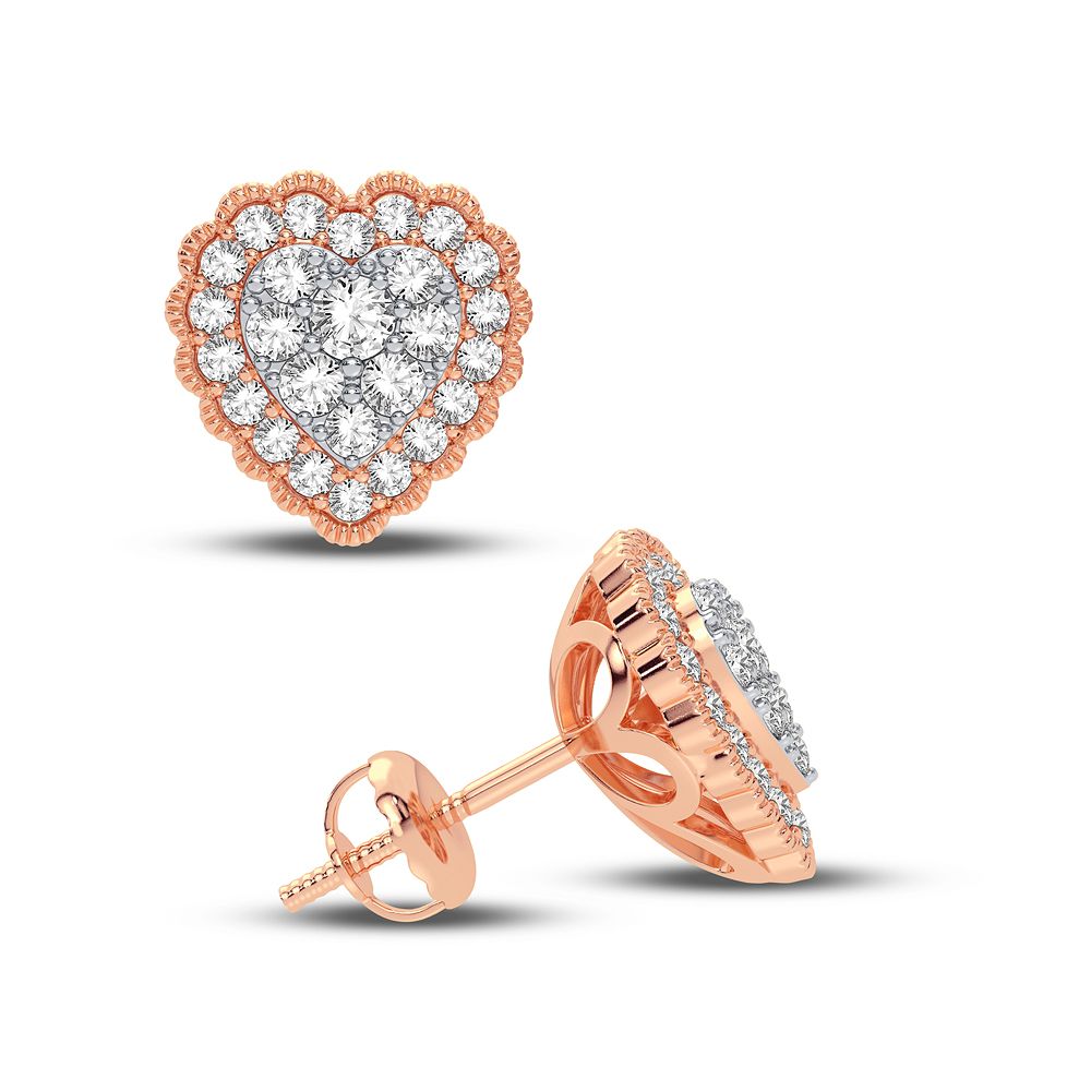 Rose Gold Brilliance: 0.50CT Diamond Womens Earrings
