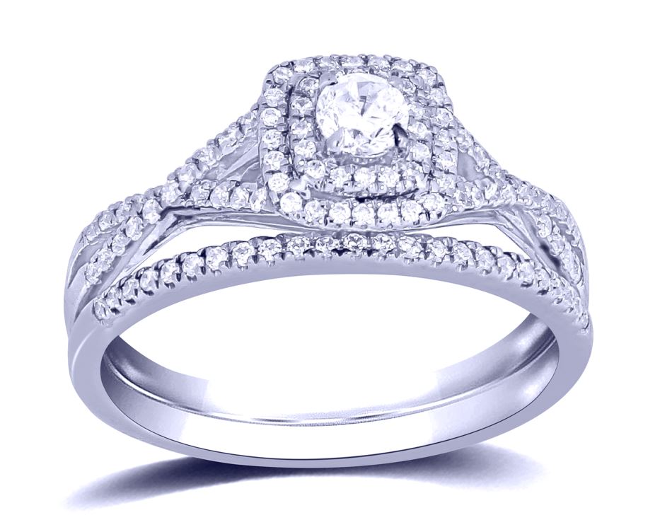 Elegant 14k White Gold 0.50ct Lab Diamond Engagement Ring