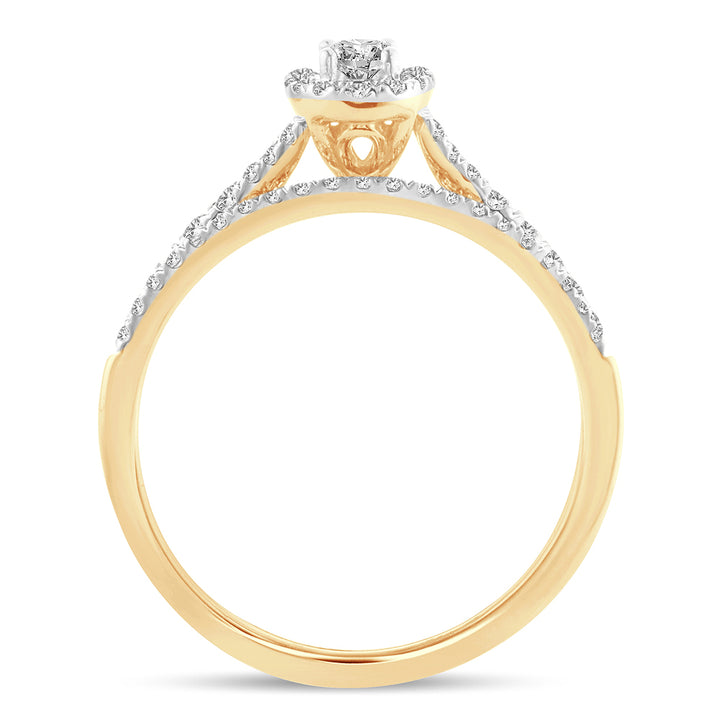 14K Yellow Gold Lab Diamond Fancy Cut Engagement Ring