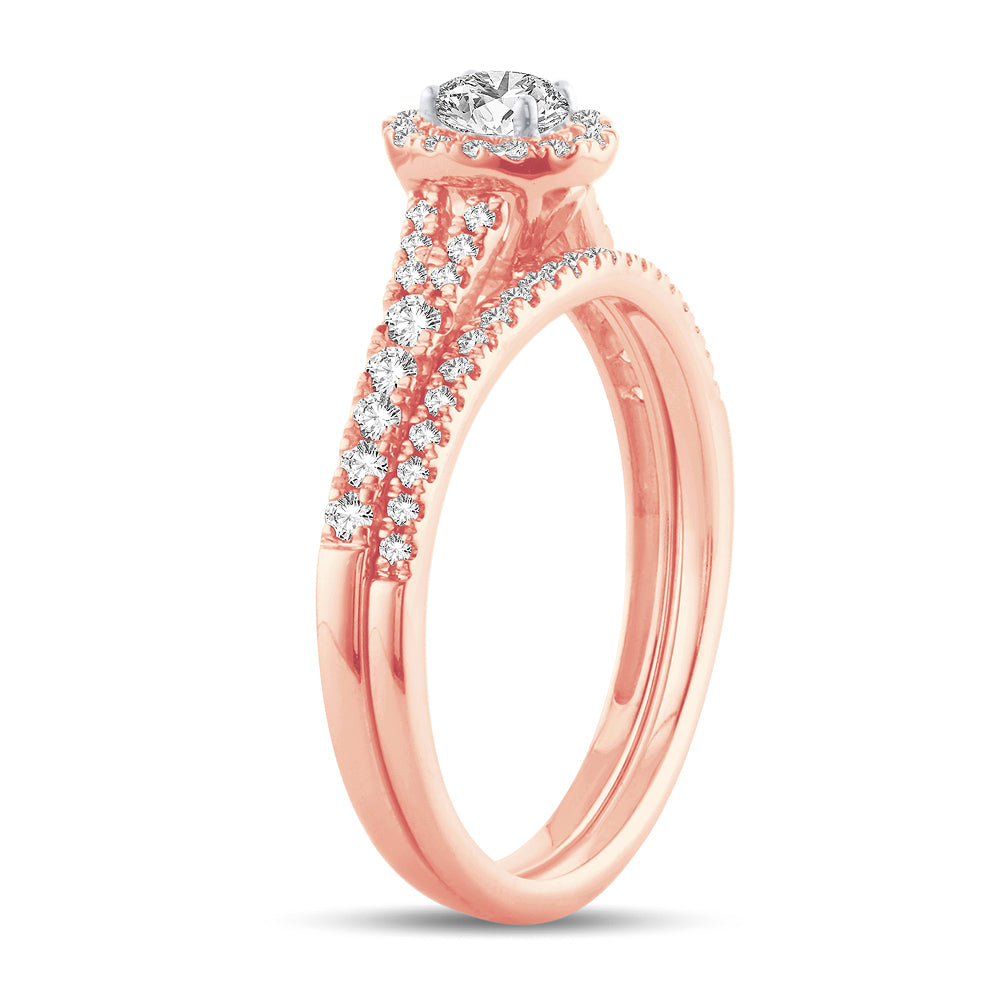 Romantic 14k Rose Gold Lab Diamond Engagement Ring (0.50CT)