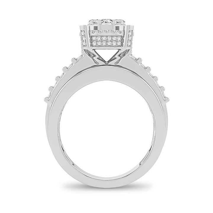 Chic 14k White Gold 1CT Lab Diamond Womens Fashion Ring