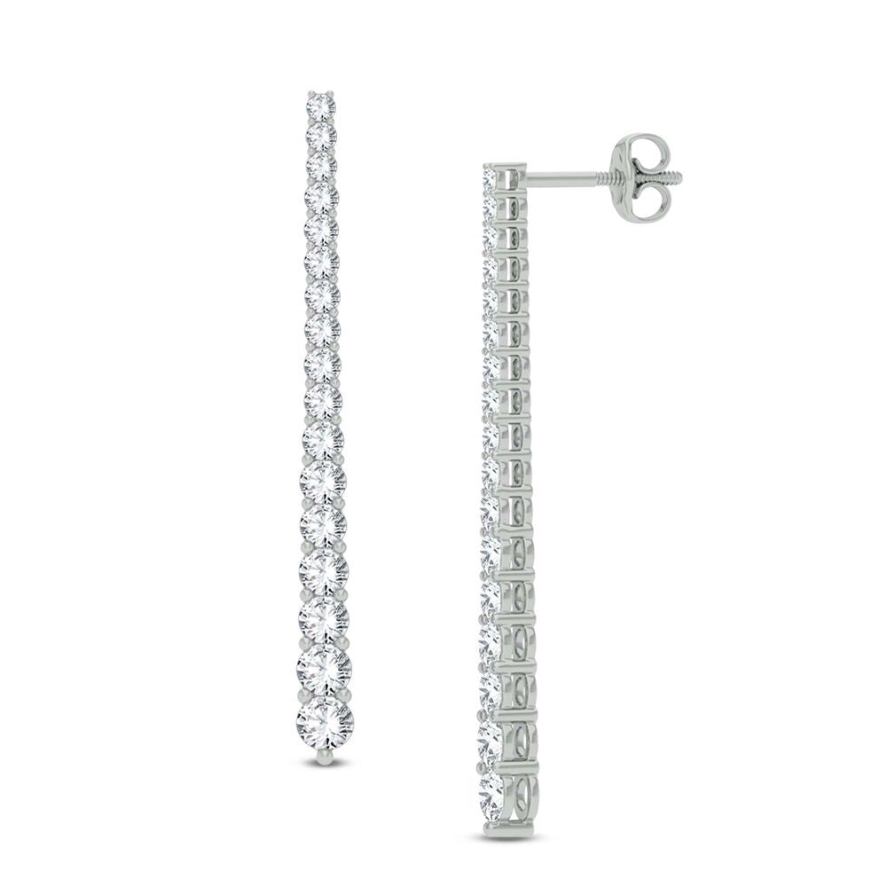 Luminous 18k White Gold 2.17ct Lab Diamond Stud Earrings