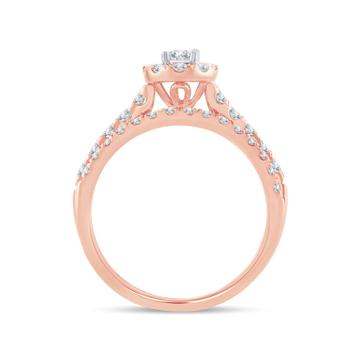 14k Rose Gold 1.15CT Lab Diamond Womens Engagement Ring