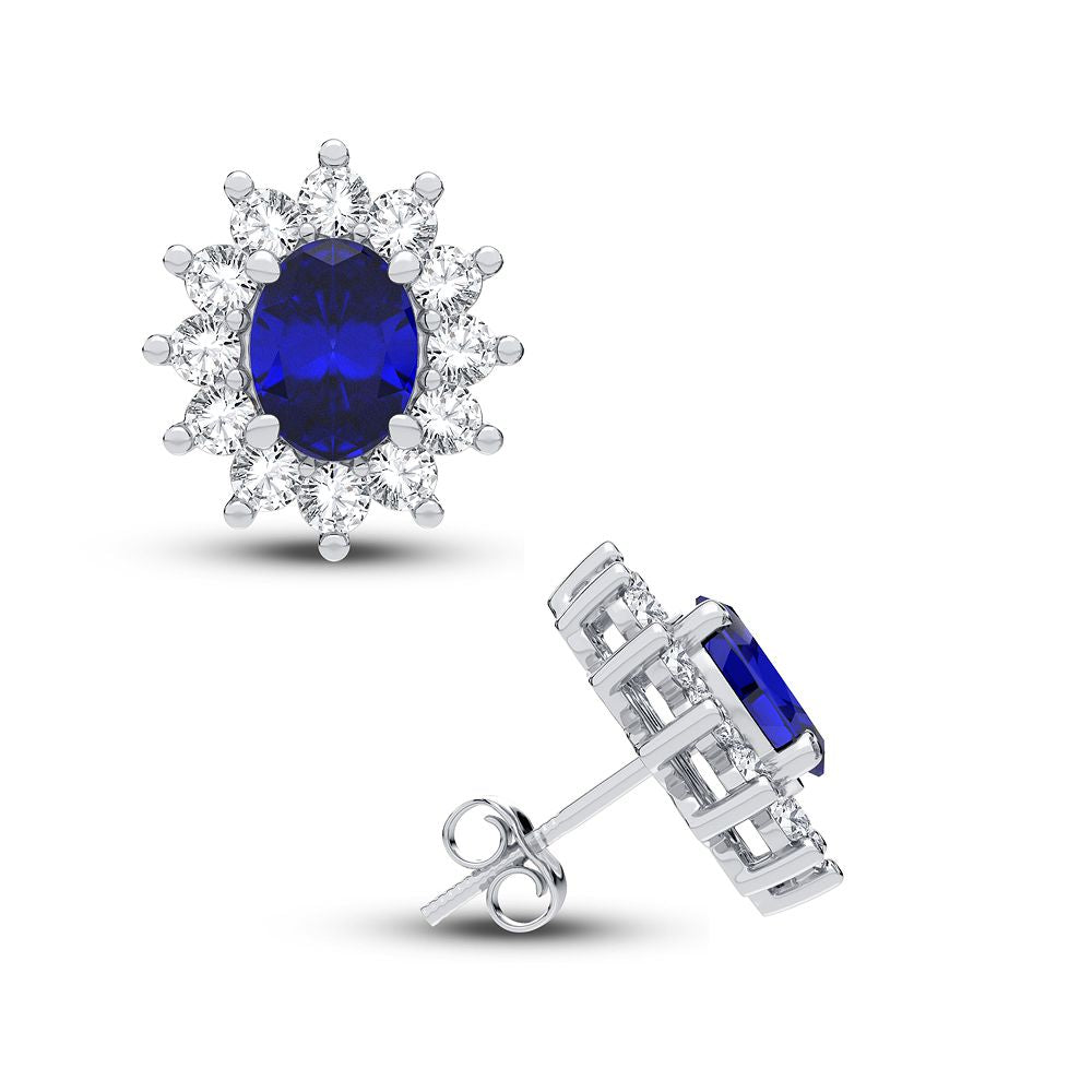 Brilliant 14K White Gold Lab Diamond Stud Earrings