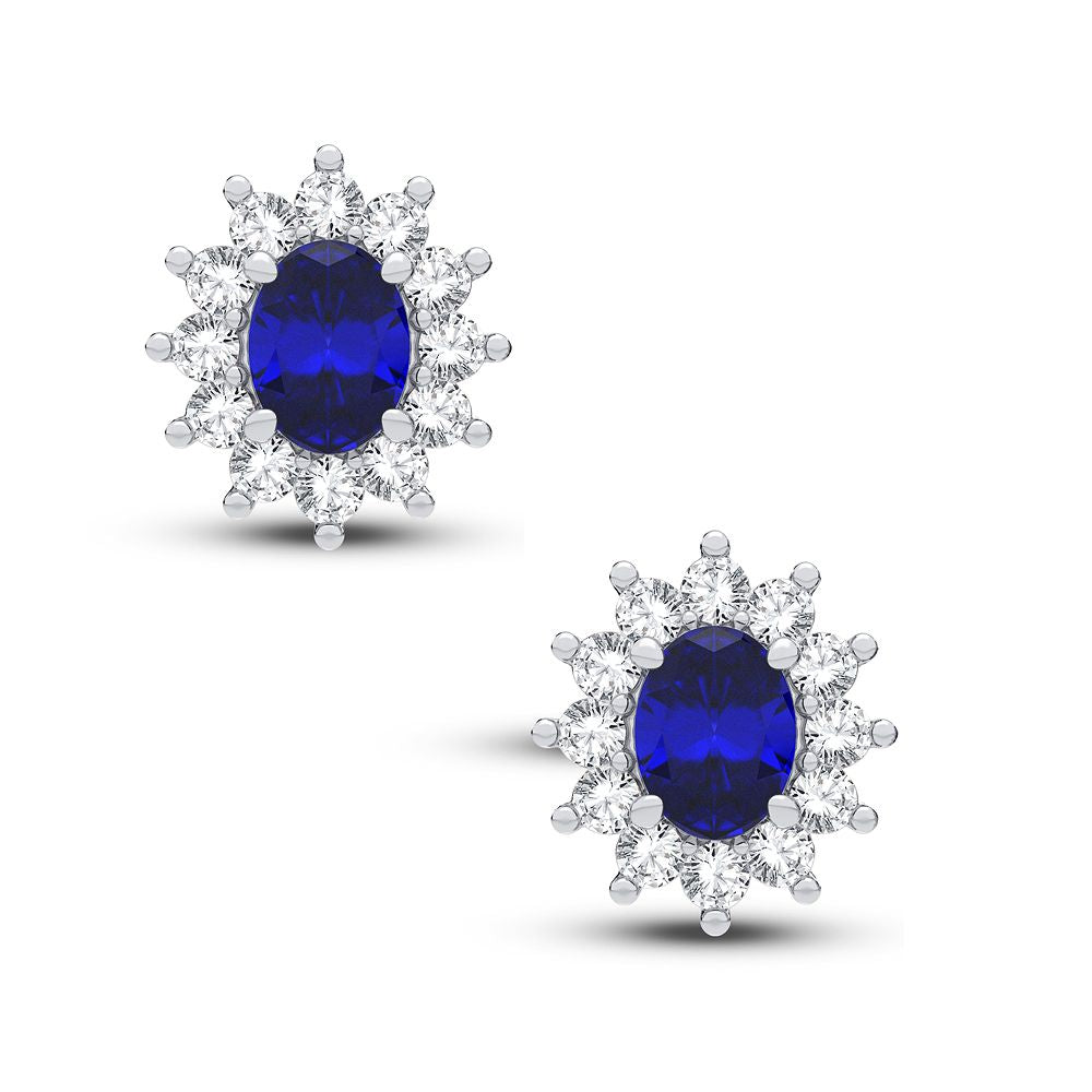 Brilliant 14K White Gold Lab Diamond Stud Earrings