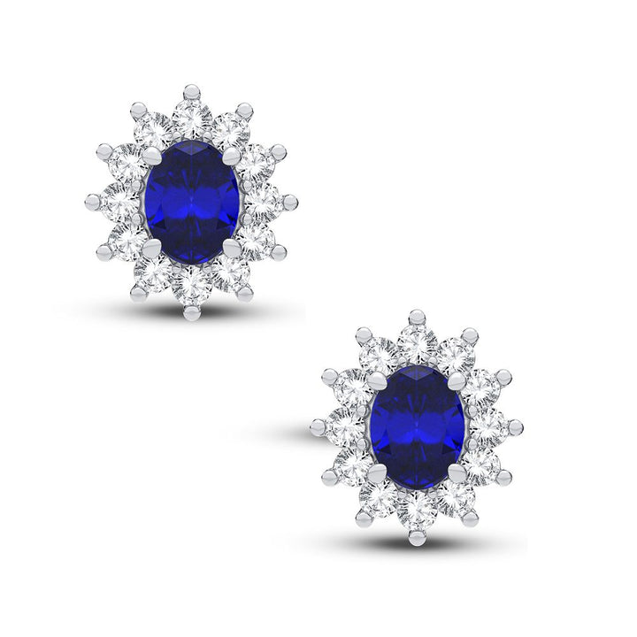 Brilliant 14K White Gold Lab Diamond Stud Earrings