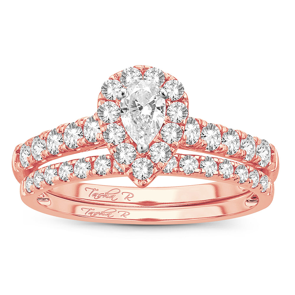Romantic Rose Gold 1CT Diamond Engagement Ring for Her