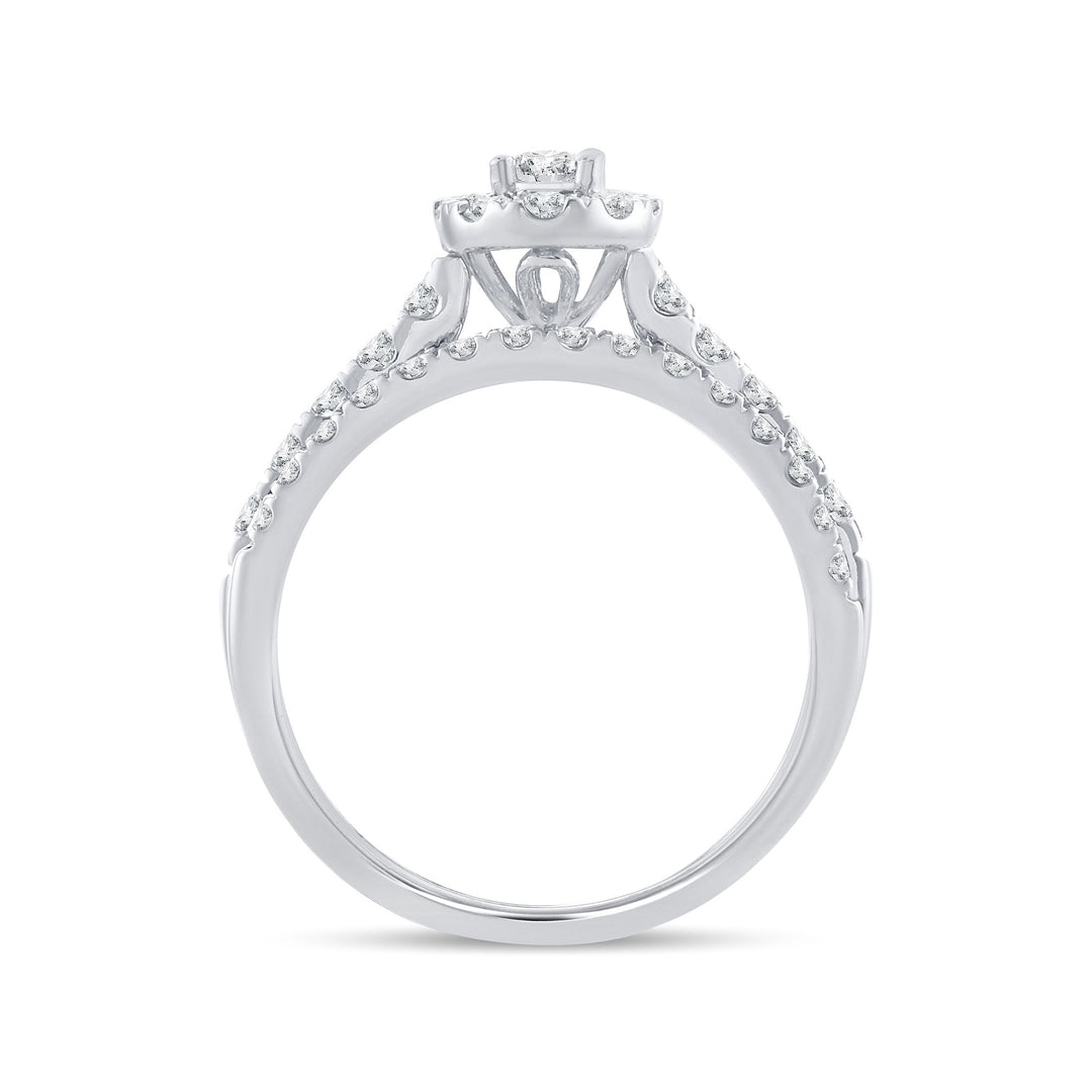 14k White Gold Lab Diamond Bridal Ring (1.15CT Brilliance)