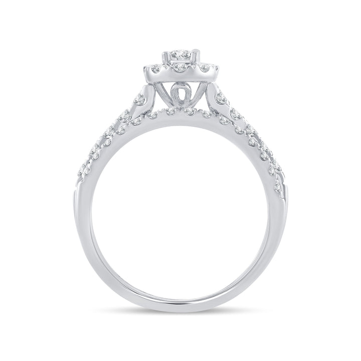 14k White Gold Lab Diamond Bridal Ring (1.15CT Brilliance)
