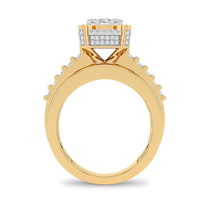 Luminous 14K Yellow Gold Lab Diamond Womens Fashion Ring