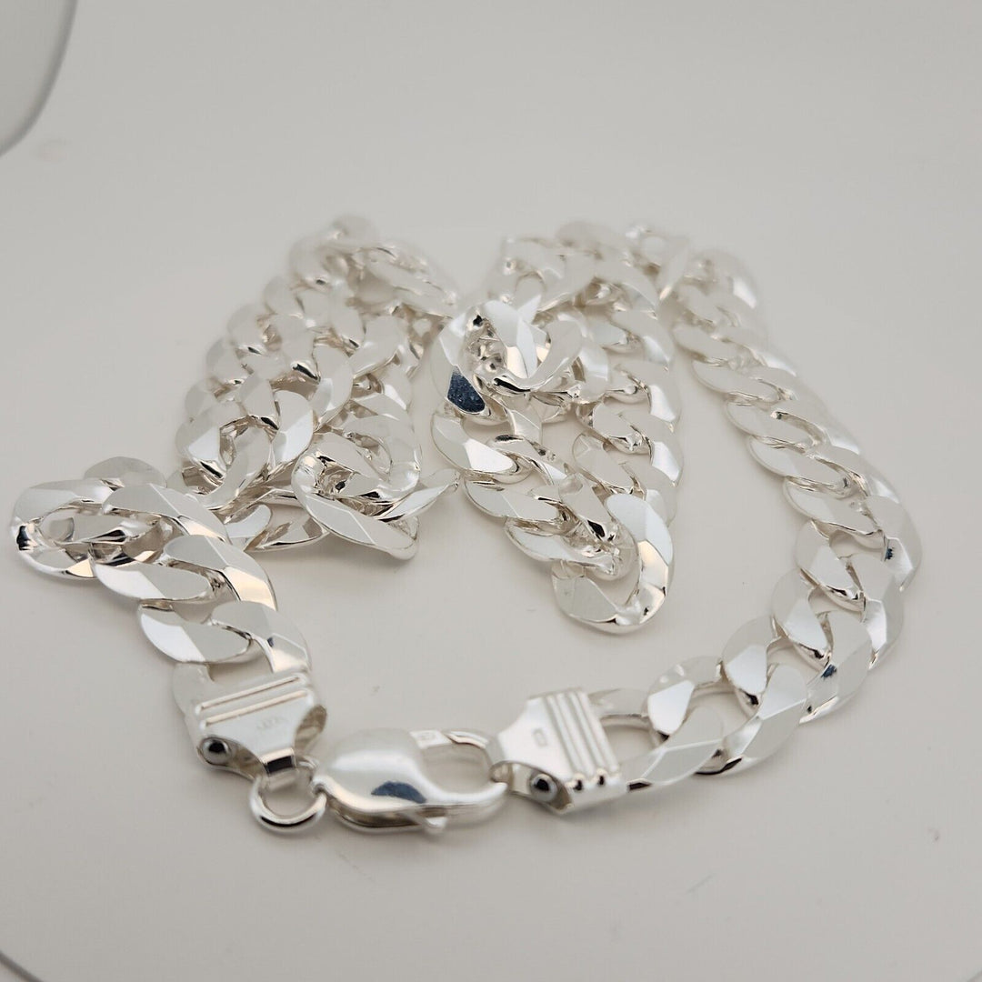 925 Sterling Silver Cuban Chain Necklace 26"