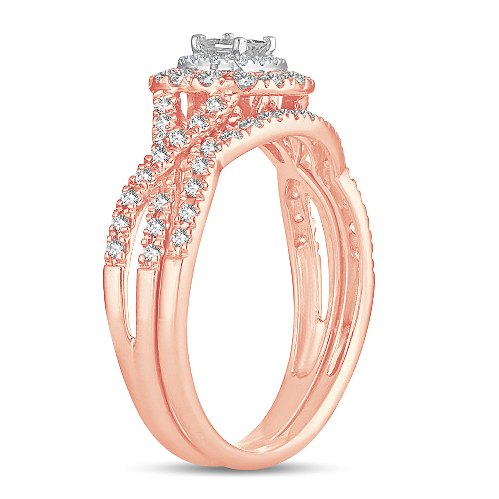 Romantic 14k Rose Gold Lab Diamond Engagement Ring (0.50ct)