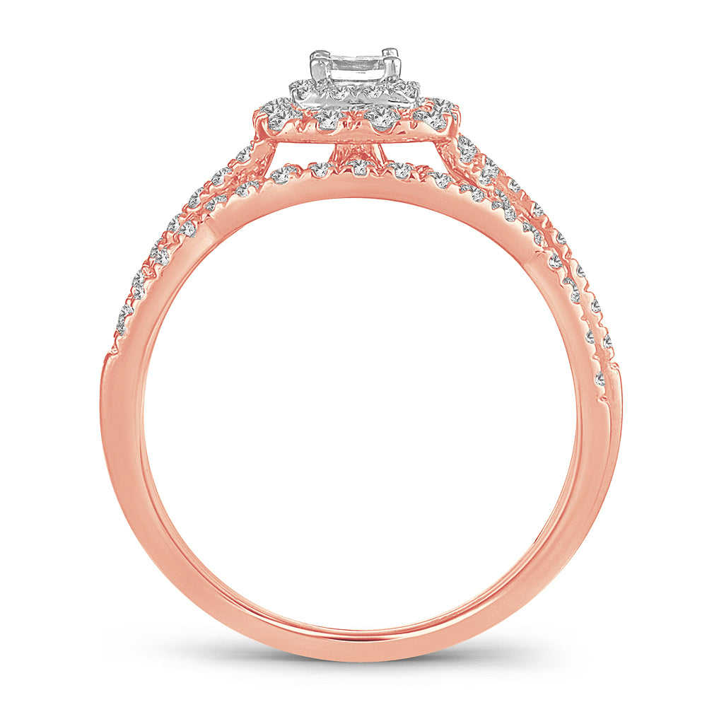 Romantic 14k Rose Gold Lab Diamond Engagement Ring (0.50ct)