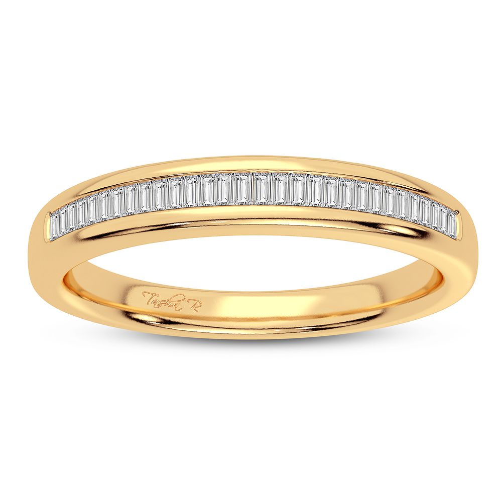 10K Yellow Gold Lab Diamond Womens Fashion Band Ring
