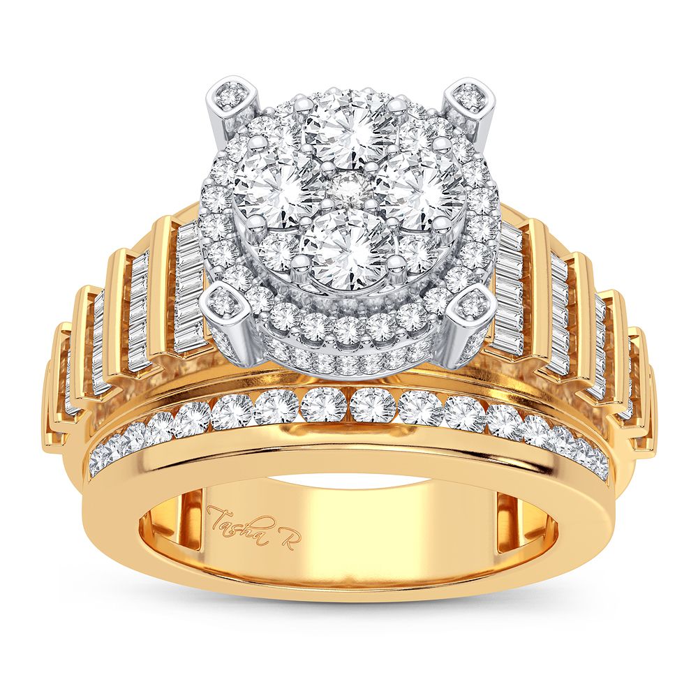 Classic 14K Yellow Gold 2.00CT Diamond Fashion Ring