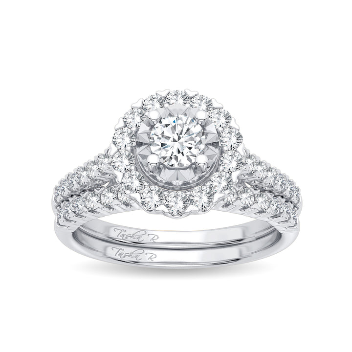 Brilliant 14k White Gold 1CT Lab Diamond Engagement Ring