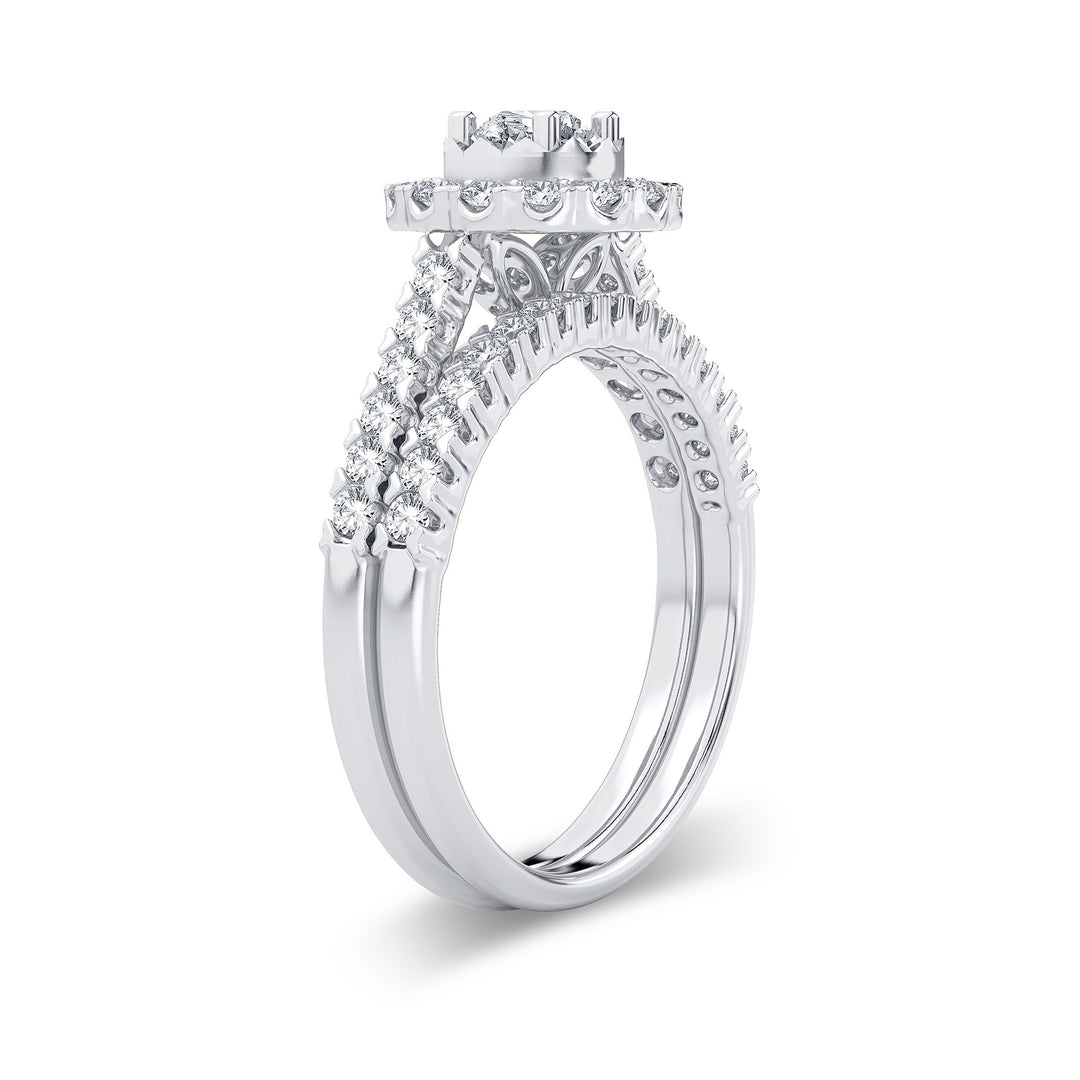 Brilliant 14k White Gold 1CT Lab Diamond Engagement Ring