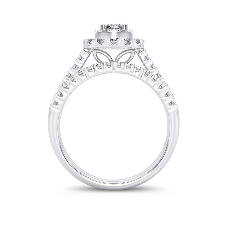 Brilliant 14k White Gold 1CT Lab Diamond Engagement Ring