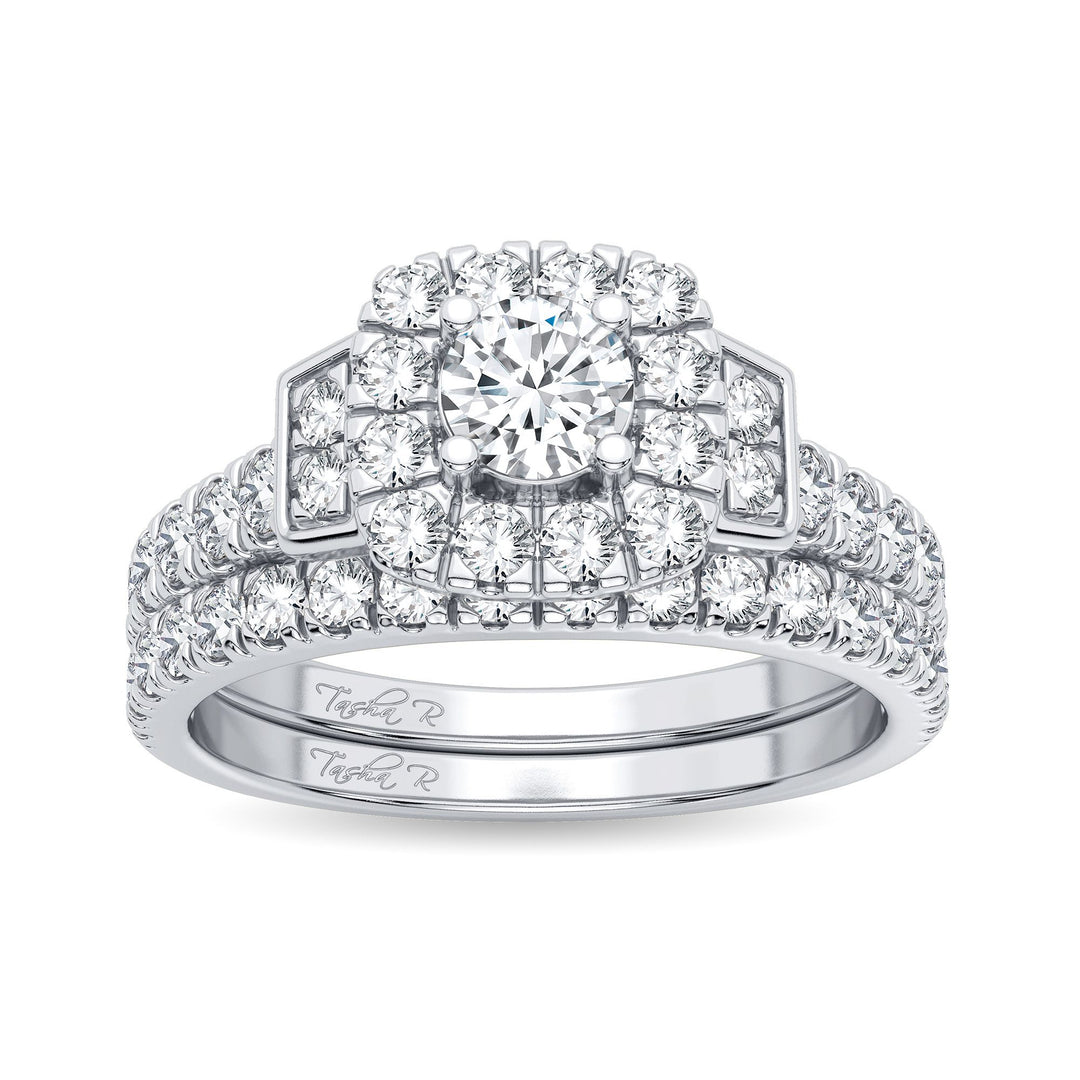 Sparkling 1CT Lab Diamond Engagement Ring in White Gold