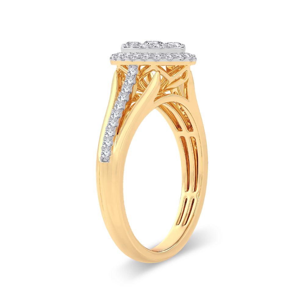 Luminous 14K Yellow Gold 0.50ct Lab Diamond Engagement Ring