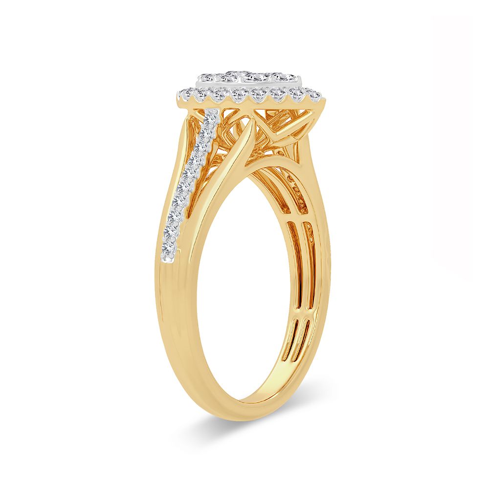 Timeless 14K Yellow Gold Lab Diamond Womens Engagement Ring