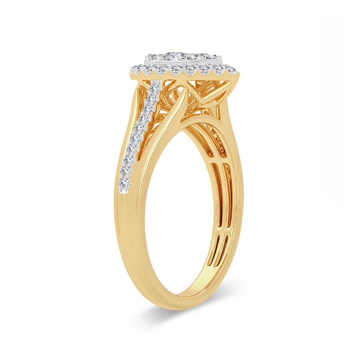 Timeless 14K Yellow Gold Lab Diamond Womens Engagement Ring