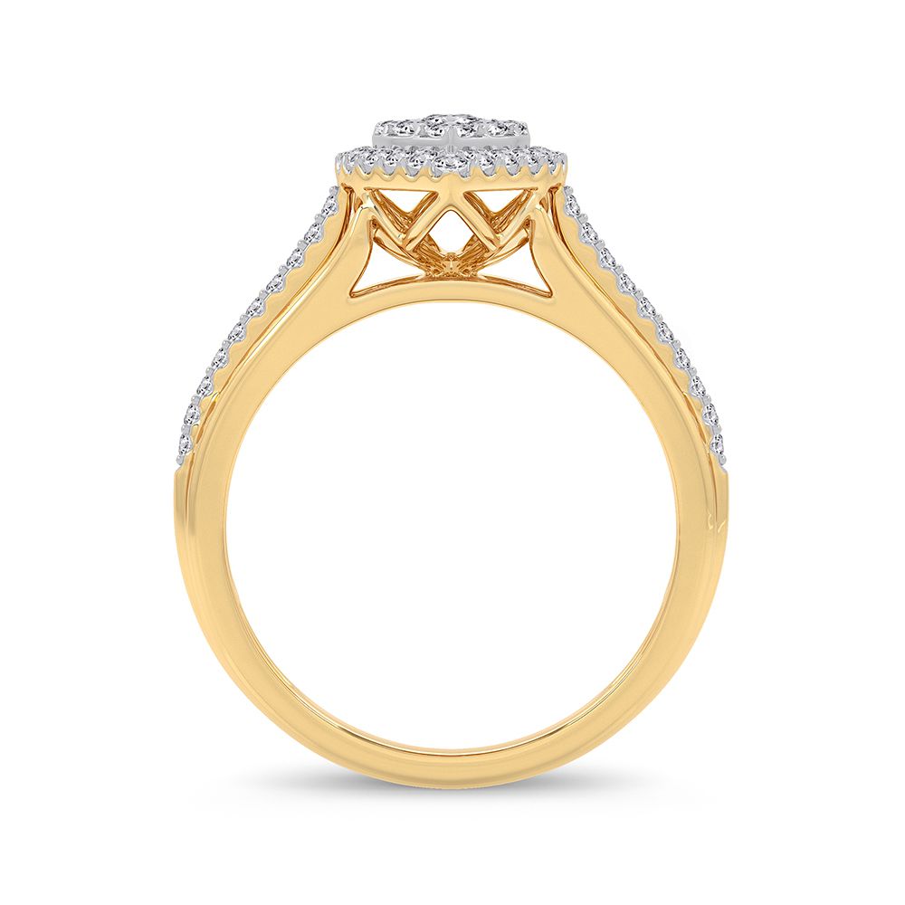 Timeless 14K Yellow Gold Lab Diamond Womens Engagement Ring