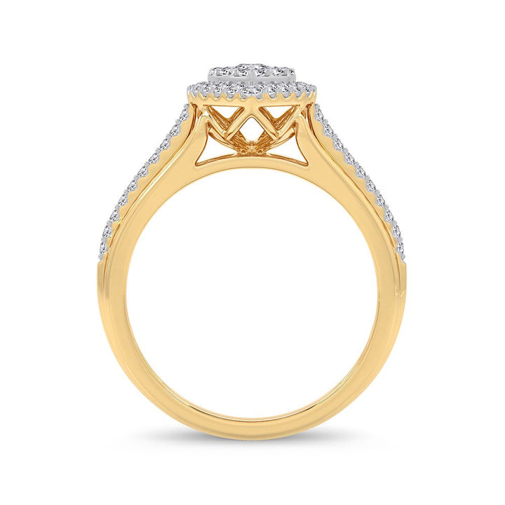 Timeless 14K Yellow Gold Lab Diamond Womens Engagement Ring
