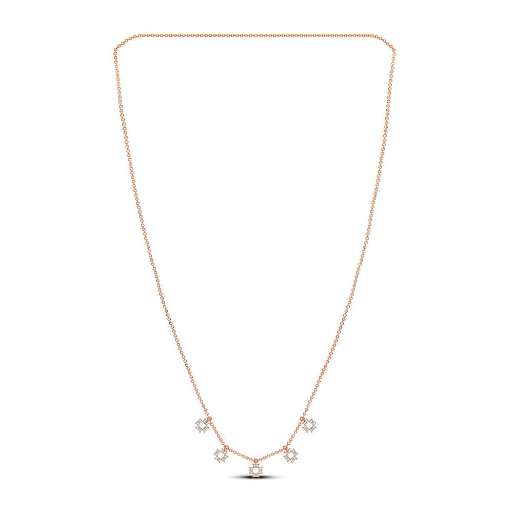 14K Rose Gold 0.28CT Diamond Necklace