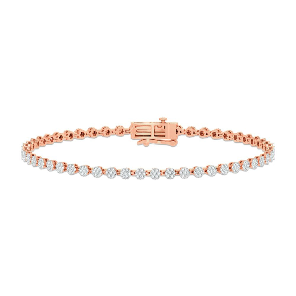 14K Rose Gold 1.00ct Diamond Bracelet