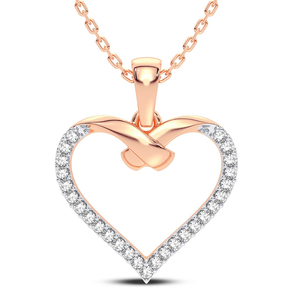 14K Rose Gold 0.15CT Diamond Pendant