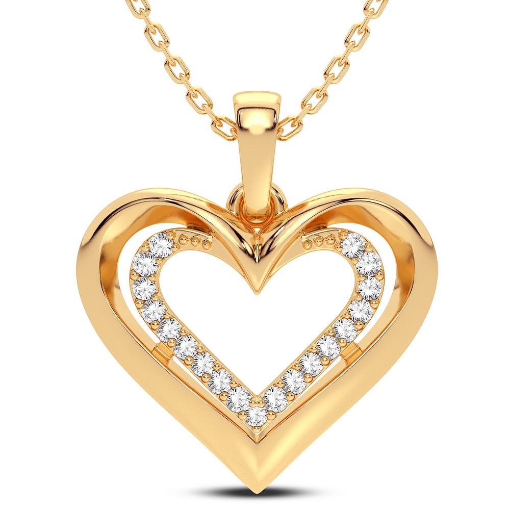 14K Yellow Gold 0.10CT Diamond Pendant