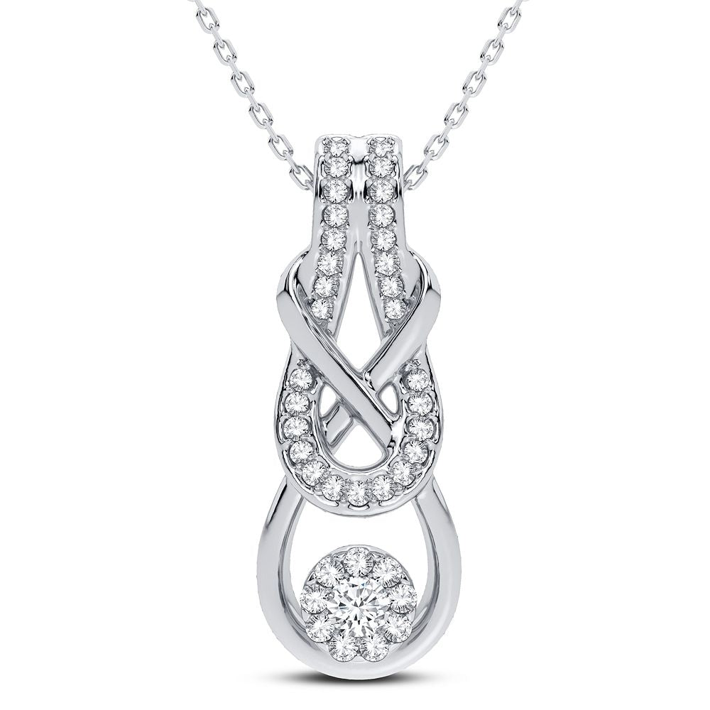 10K White Gold 0.33CT Diamond Pendant