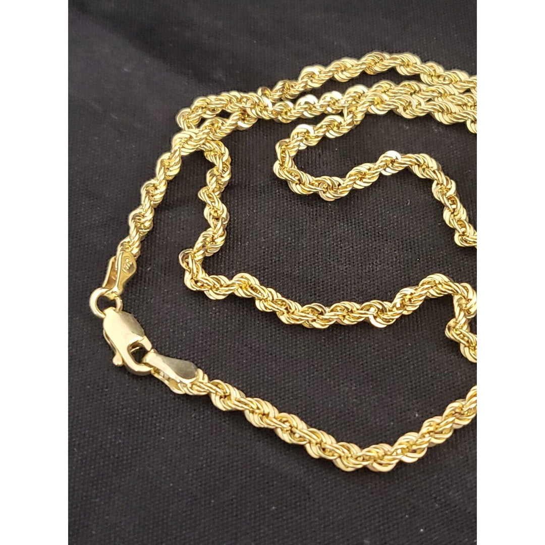 14k Gold Very Shiny Rope Chain Necklace, 20in With 12.6g Of Gold