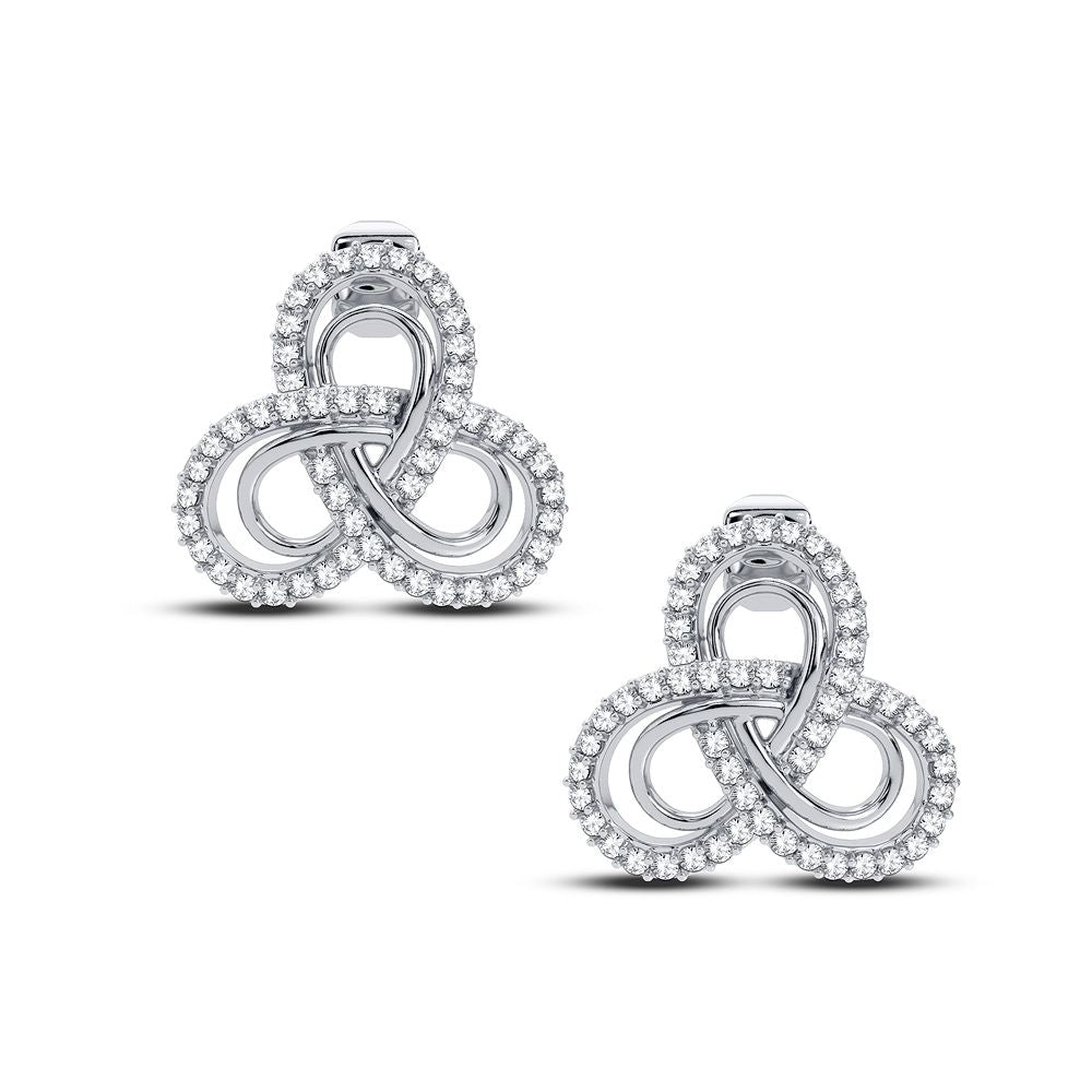 Sparkling 14k White Gold Diamond Stud Earrings for Women