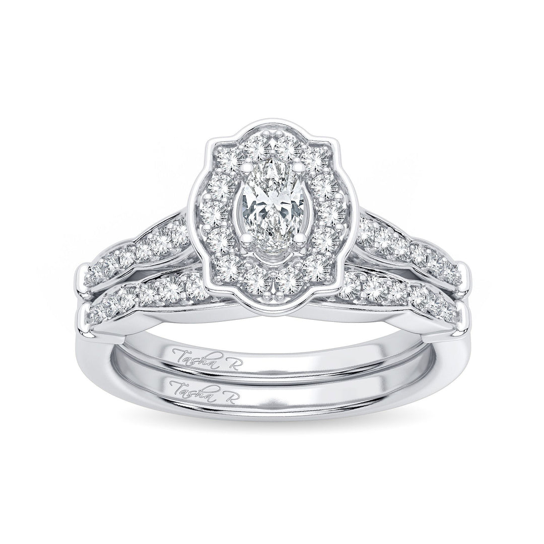 Elegant 14k White Gold 0.50ct Lab Diamond Bridal Ring
