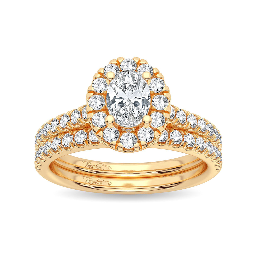14K Yellow Gold Lab-Grown 1CT Diamond Bridal Ring