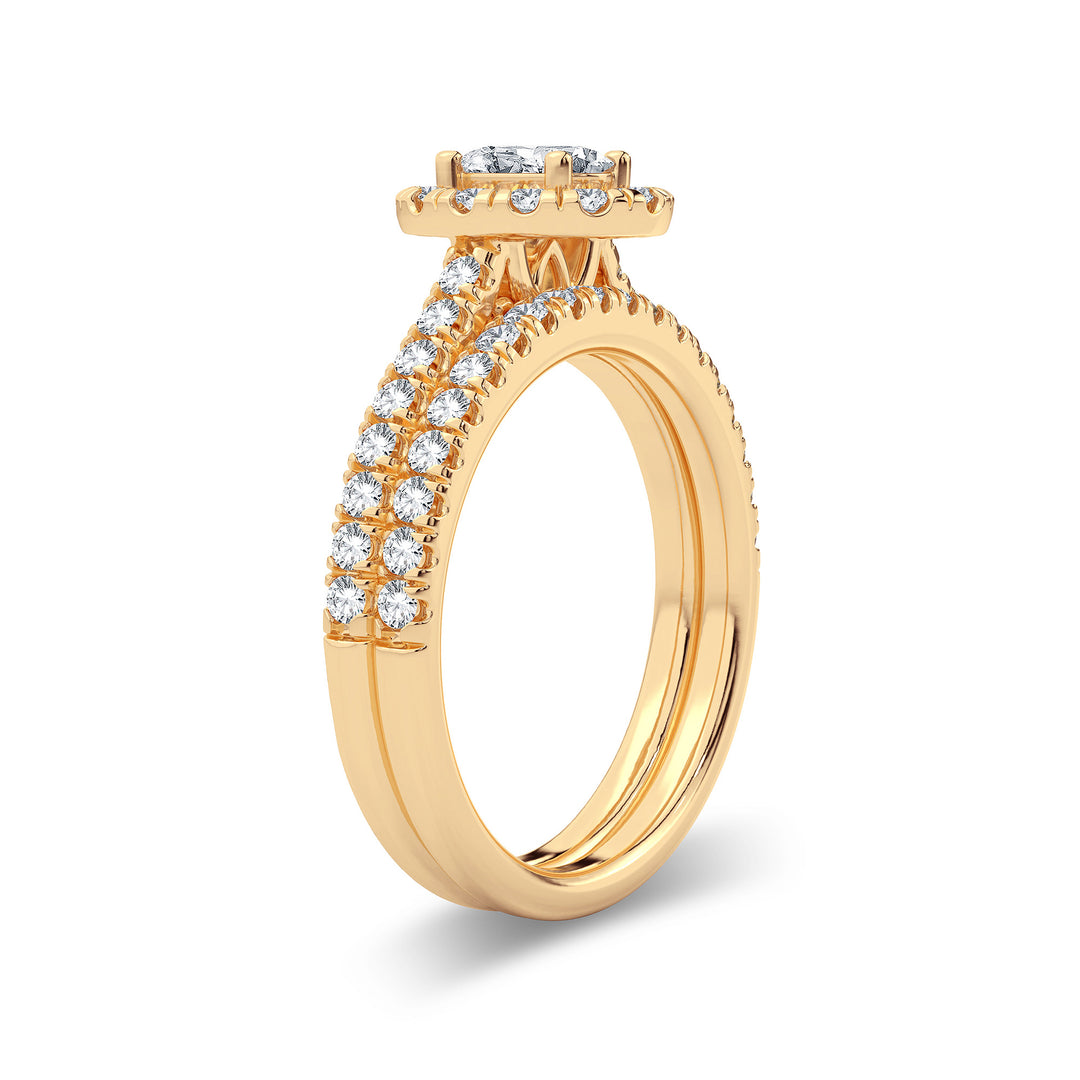 14K Yellow Gold Lab-Grown 1CT Diamond Bridal Ring