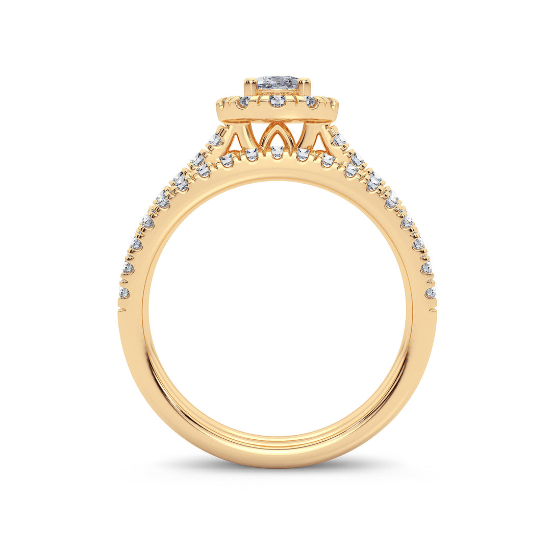 14K Yellow Gold Lab-Grown 1CT Diamond Bridal Ring