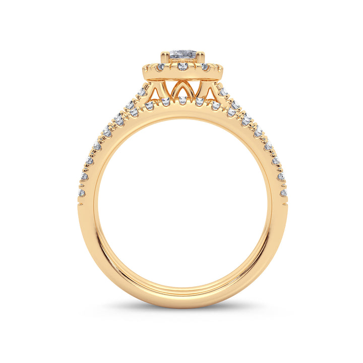 14K Yellow Gold Lab-Grown 1CT Diamond Bridal Ring