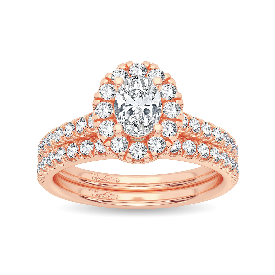 14K Rose Gold 1.00CT Diamond Bridal Ring