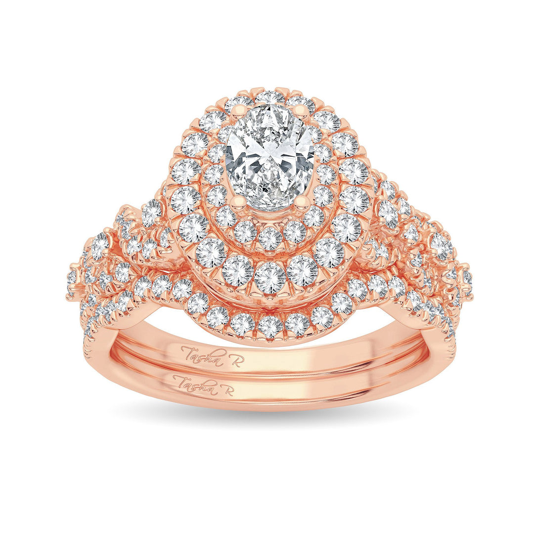 Elegant 1CT Lab Diamond Bridal Ring in Rose Gold