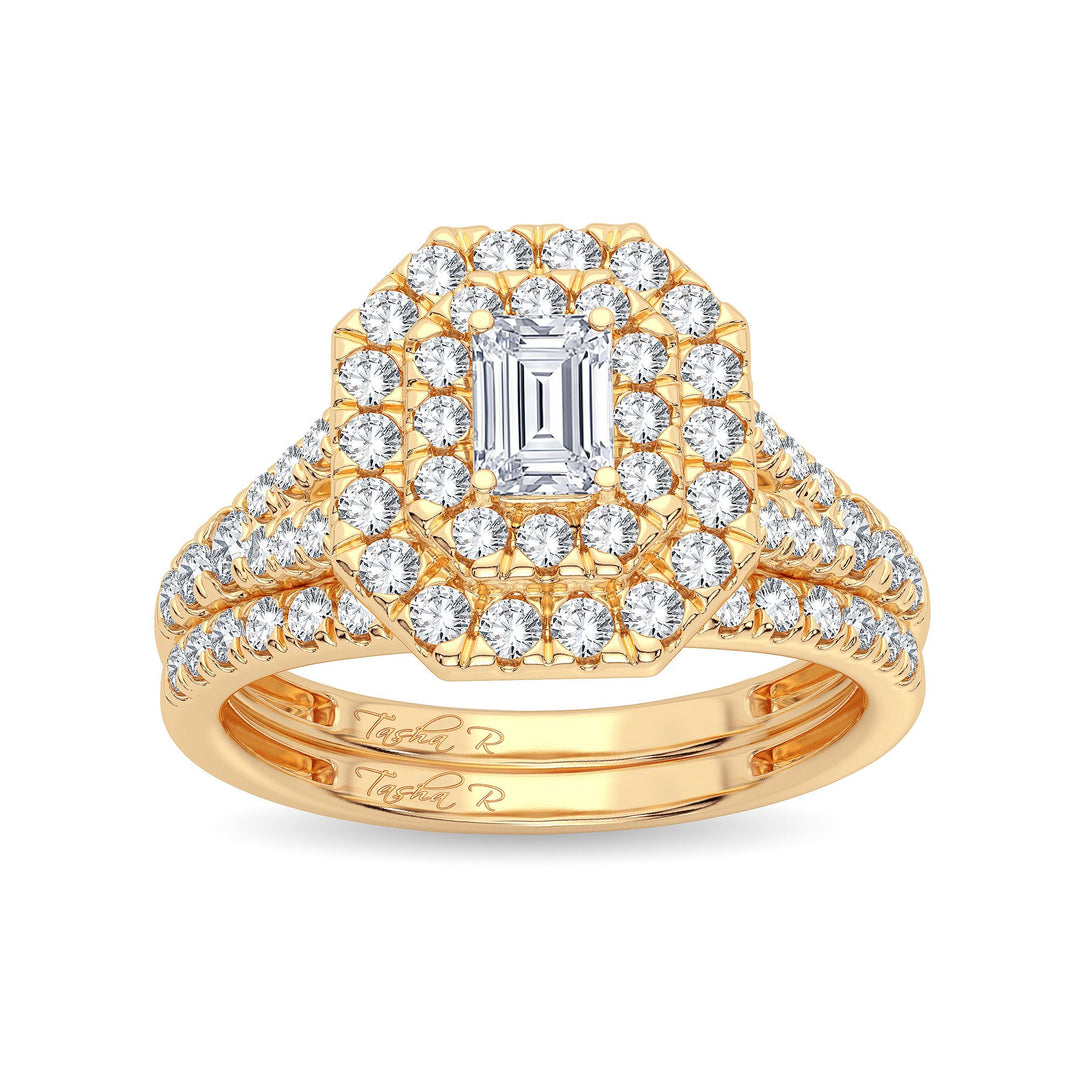 14K Yellow Gold 1.00CT Diamond Bridal Ring