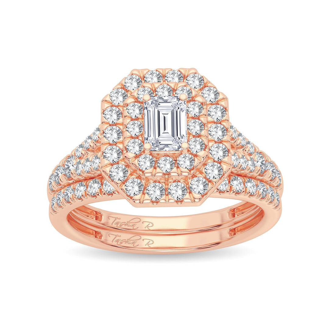 14K Rose Gold 1.00CT Diamond Bridal Ring