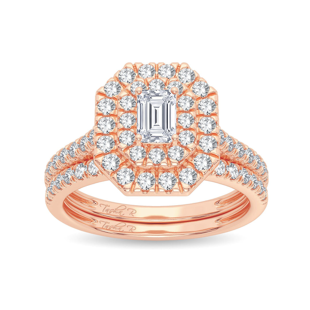 14K Rose Gold 1.00CT Diamond Bridal Ring